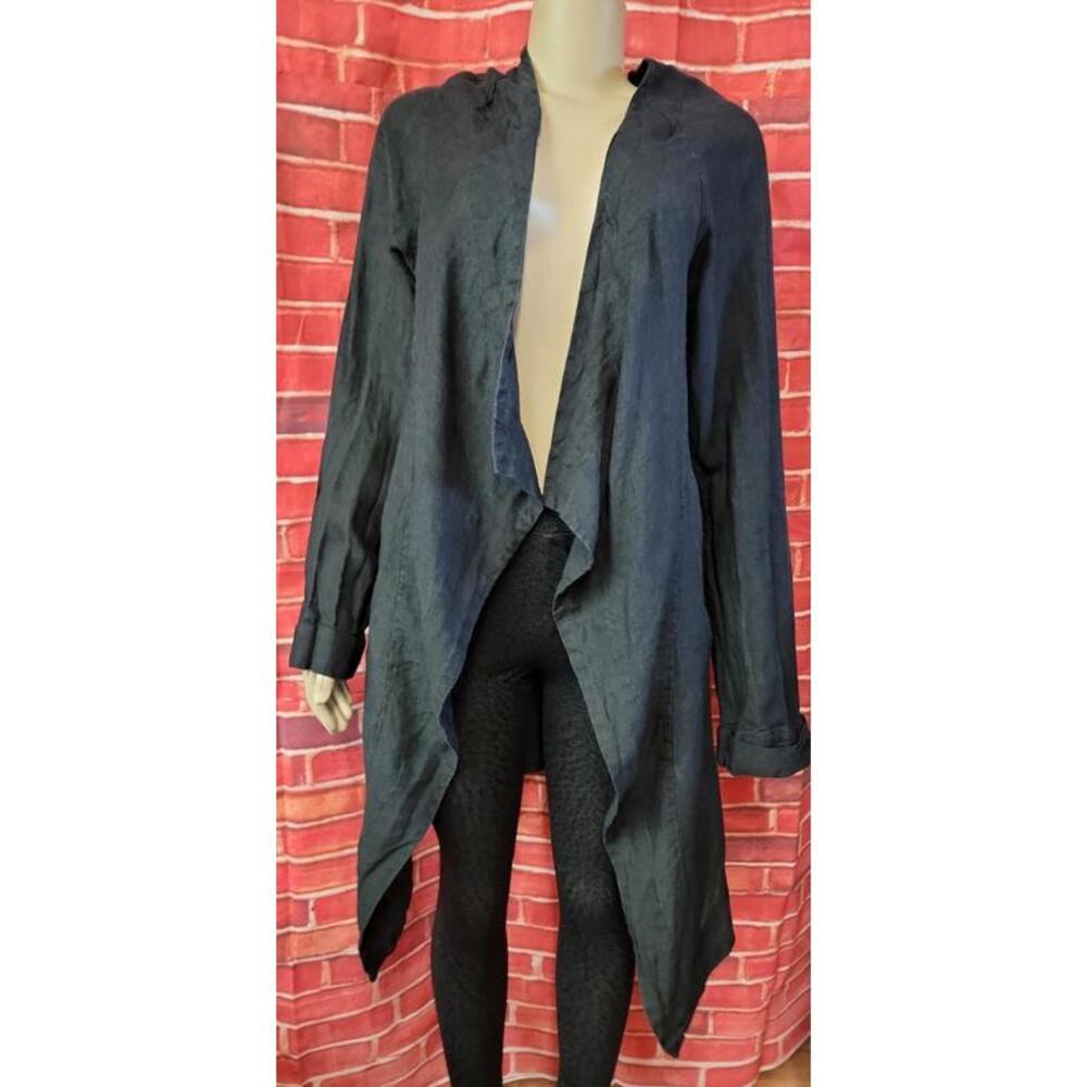 Moyuru, Japanese brand Women's 100% linen open Duster Coat Cardigan ONE SIZE #11
